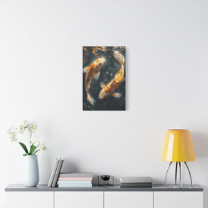 Serene Koi Canvas Print, Aquatic Art, Home Décor, Meditation Gift, Nature Wall Art, Zen Décor