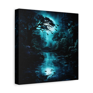 Nature-Inspired Stretched Canvas Art for Home Decor, Serenity Wall Art, Blue Forest Landscape, Perfect Gift for Nature Lovers, [...]