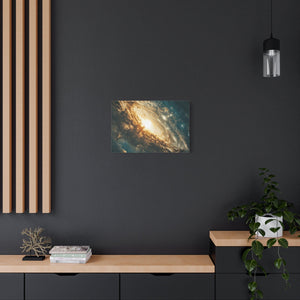 Abstract galaxy wall art matte canvas print with celestial cosmic design for home décor and space lovers