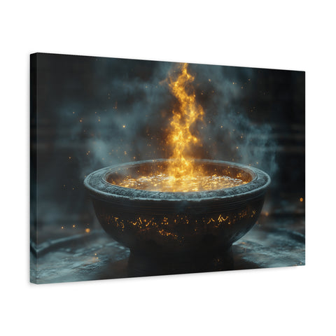 Mystical Fire Canvas Art, Home Decor, Aura Wall Art, Gift for Nature Lovers, Fantasy Room Decoration