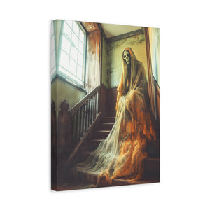 Haunting Ghost Canvas Art, Spooky Home Decor, Halloween Wall Art, Gothic Decoration, Creepy Haunted Print