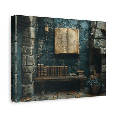 Fantasy Book Nook Wall Art, Cozy Home Decor, Literary Gifts, Reading Corner Artwork, Book Lovers Decor, Magical Canvas Print