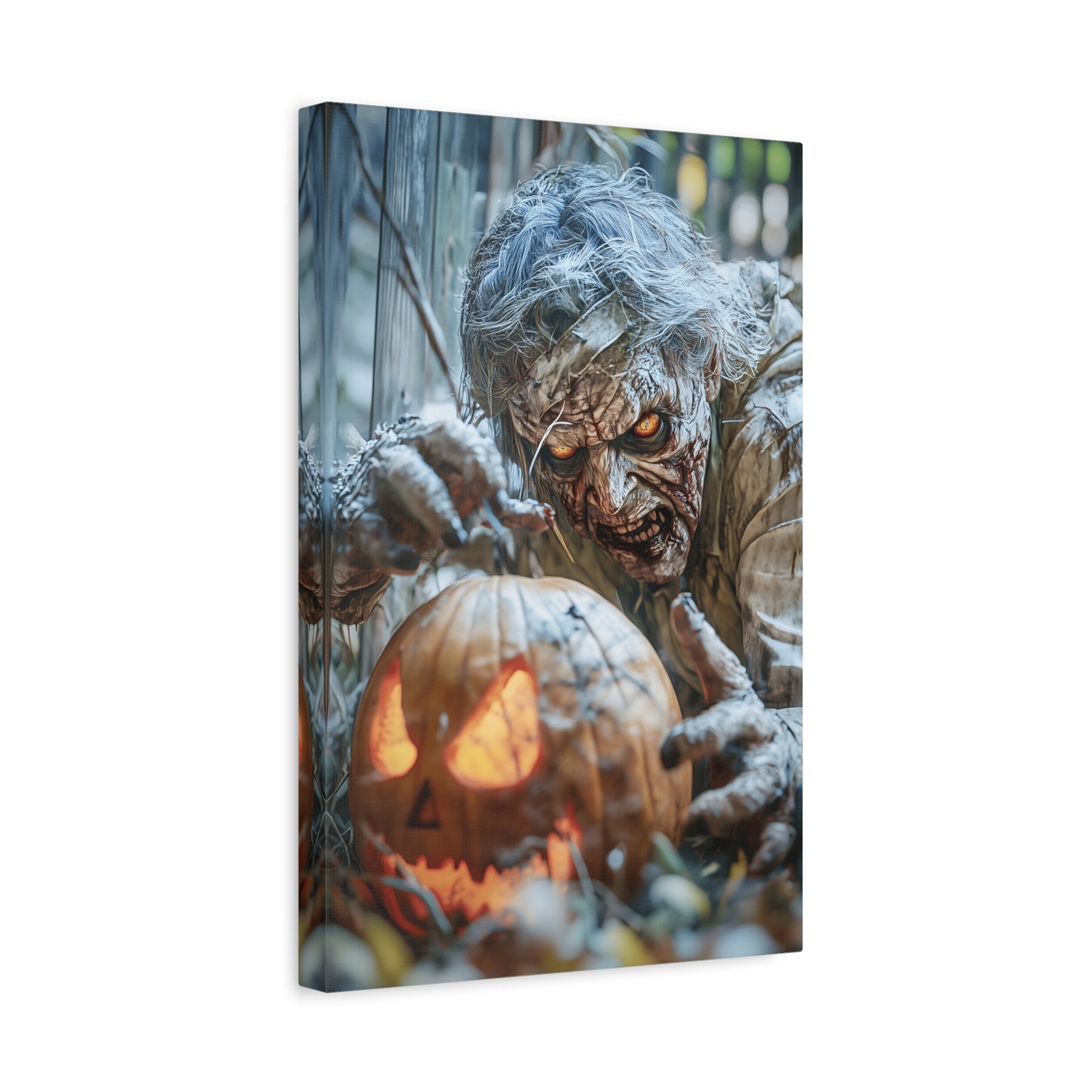 Halloween Canvas Art Print, Creepy Wall Decor, Spooky Home Decor, Haunted House Decoration, Fall Artwork, Pumpkin Scare