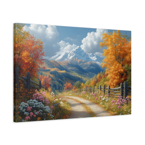 Nature-Inspired Stretched Canvas Art, Scenic Autumn Landscape Wall Decor, Home Decoration, Gift for Nature Lovers, Nostalgic Art