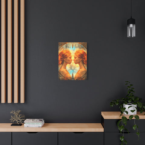 Artistic Gemini Canvas Print, Home Decor, Gallery Artwork, Unique Gift, Contemporary Art