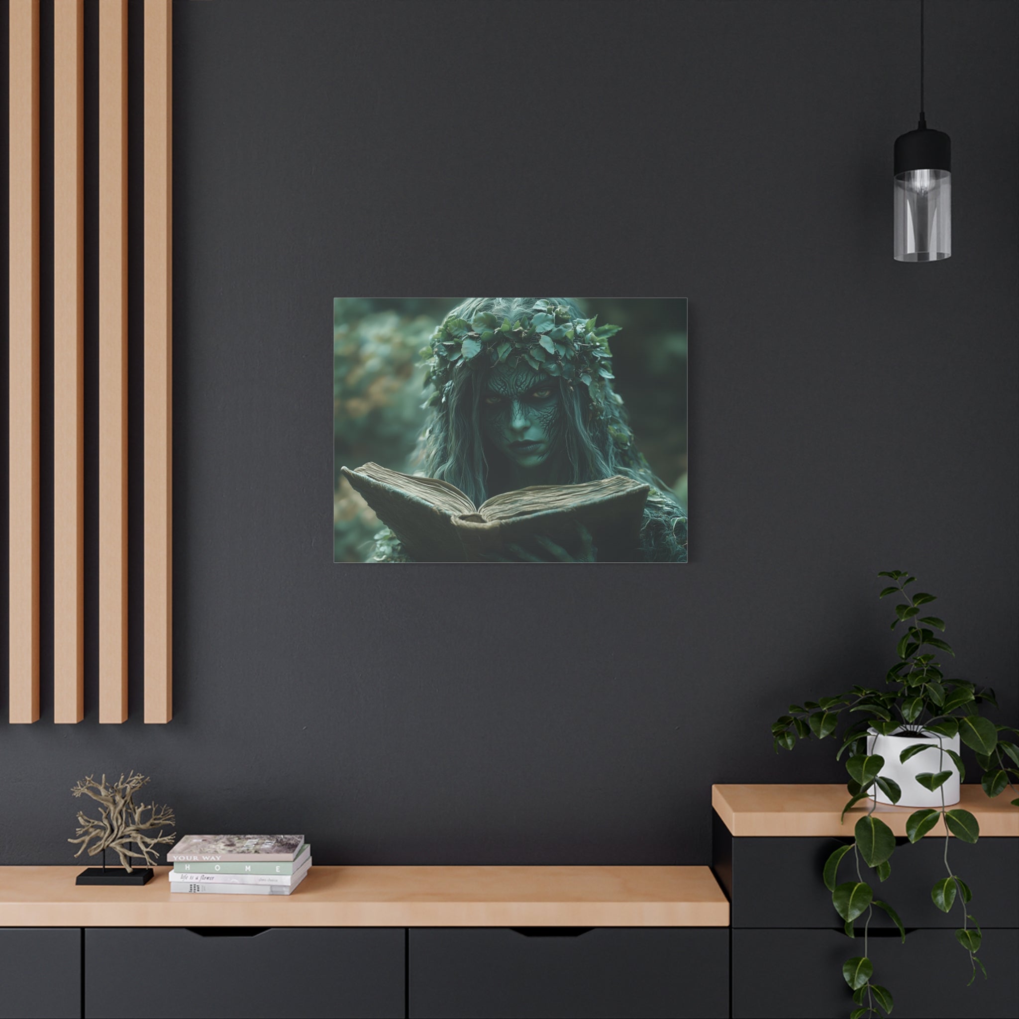 Forest Goddess Art Canvas Wall Décor, Nature Lover Gift, Boho Home Decoration, Fantasy Artwork, Unique Gift Idea