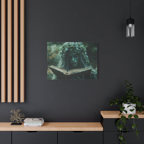 Forest Goddess Art Canvas Wall Décor, Nature Lover Gift, Boho Home Decoration, Fantasy Artwork, Unique Gift Idea