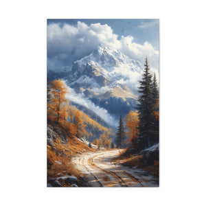 Stretched Canvas Wall Art, Scenic Mountain Landscape, Home Décor, Nature Wall Hanging, Autumn Vibes