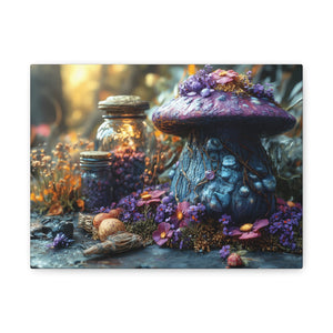 Enchanted Mushroom Canvas Print, Nature Wall Art, Fairy Tale Décor, Magical Home Accent