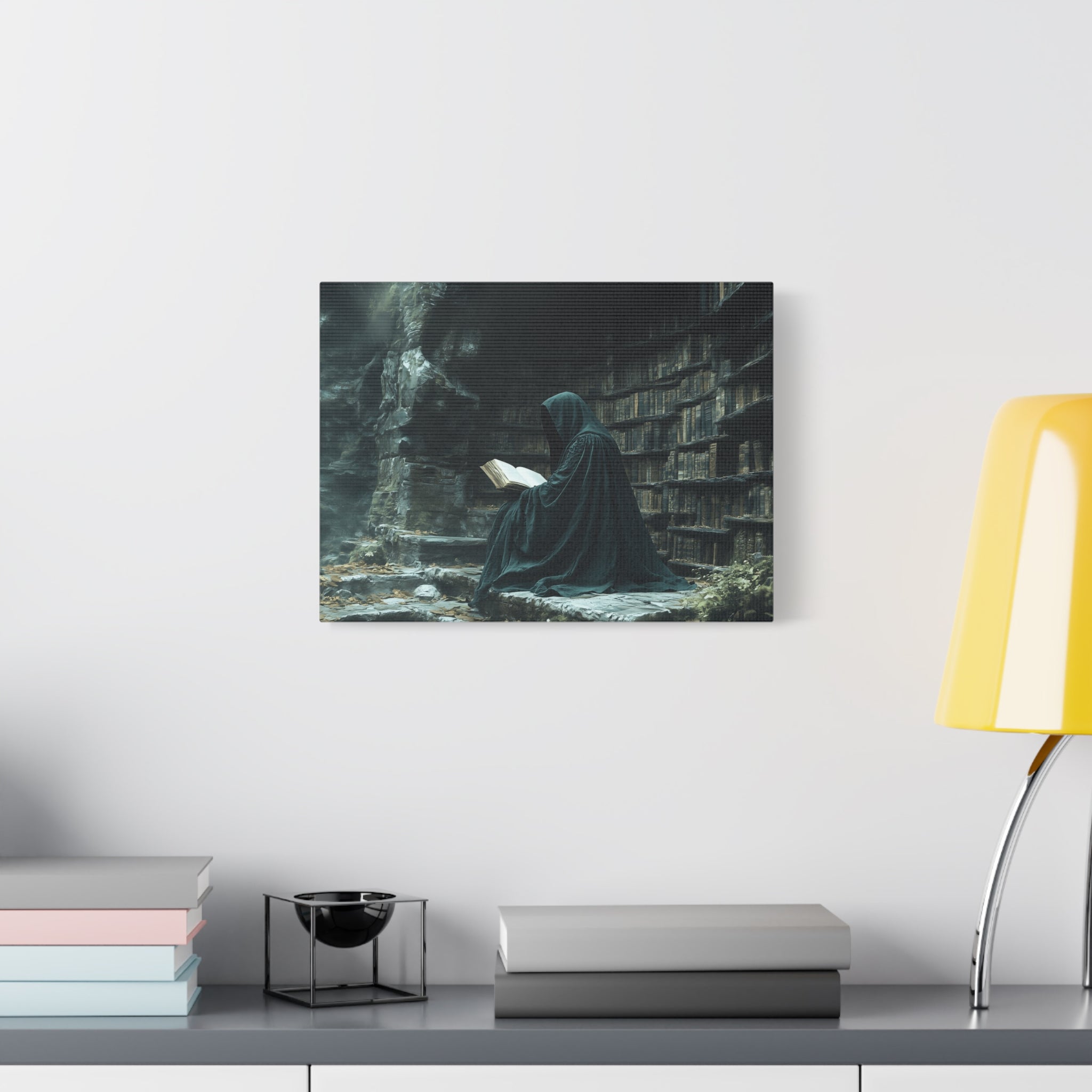 Mystical Reading Wall Art, Canvas Print for Book Lovers, Cozy Home Decor, Fantasy Artwork, Perfect Gift for Readers
