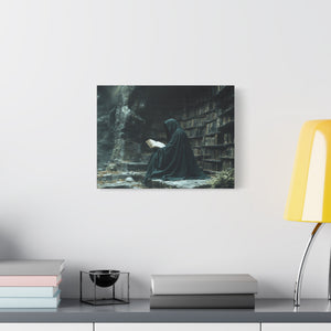 Mystical Reading Wall Art, Canvas Print for Book Lovers, Cozy Home Decor, Fantasy Artwork, Perfect Gift for Readers