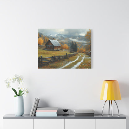 Autumn Landscape Canvas Art, Nature Wall Decor, Cozy Home Aesthetic, Seasonal Artwork, Gift for Nature Lovers