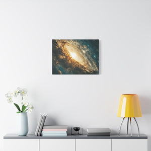 Abstract galaxy wall art matte canvas print with celestial cosmic design for home décor and space lovers