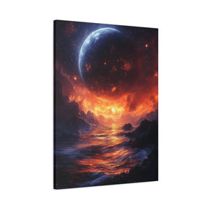 Stretched Canvas Art Print, Cosmic Landscape, Wall Decor, Galaxy Artwork, Home Gallery, Celestial Gift, Space Vibe