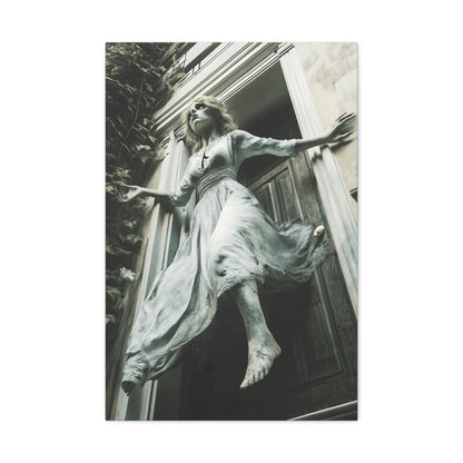 Eerie Fantasy Wall Art Canvas, Dark Atmosphere Decor, Gothic Home Decor, Haunting Art for Halloween, Unique Gift Idea