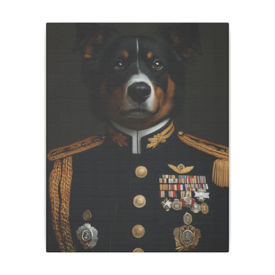 Australian Shepherd Military Wall Art - Patriotic Dog Decor for Army, Air Force, Navy, Marines