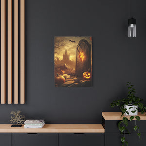 Halloween Canvas Art Print, Spooky Decor for Fall, Haunted House Wall Art, Perfect for Halloween, Autumn Decorations