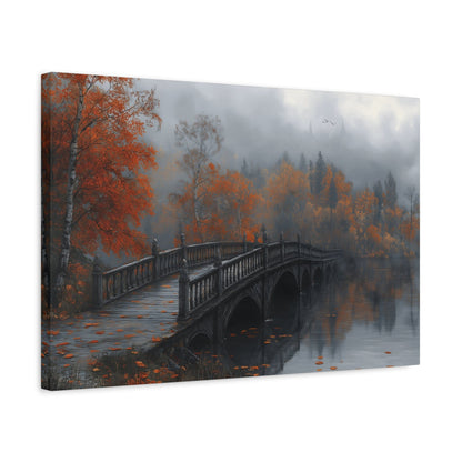 Autumn Landscape Canvas Print, Cozy Home Decor, Fall Artwork for Living Room, Gift for Nature Lovers, Fall Themed Wall Art