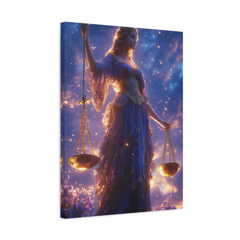 Elegant Justice-Themed Canvas Art Print, Inspirational Home Decor, Perfect Gift for Law Students, Libra Decor, Goddess of Justice Wall Art