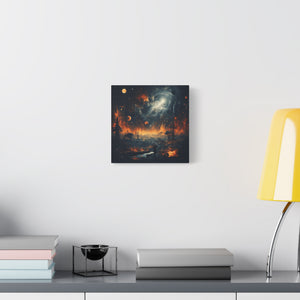 Cosmic Landscape Canvas Wall Art, Galaxy Decor, Space-Themed Home Decor, Starry Night Artwork