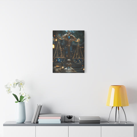 Celestial Scales Canvas Art, Starry Balance Wall Decor, Astrology Gift, Cosmo Home Decor, Spiritual Artwork, Zodiac Decoration
