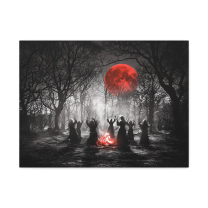 Eerie Witchcraft Wall Art, Dark Aesthetic Poster, Halloween Decor, Gothic Home Design, Spooky Canvas Wall Hanging