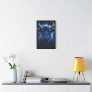 Cosmic Bull Canvas Art, Vibrant Wall Decor, Farmhouse Chic, Gift for Animal Lovers, Unique Home Accent, Astrology Inspired