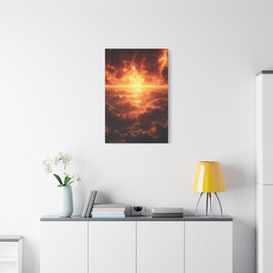 Sunset Ocean Canvas Art, Warm Decorative Wall Art, Home Decor, Gift for Art Lovers, Modern Wall Decor, Living Room Art