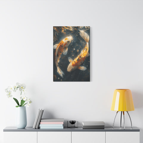 Serene Koi Canvas Print, Aquatic Art, Home Decor, Meditation Gift, Nature Wall Art, Zen Decor, Fish Artwork