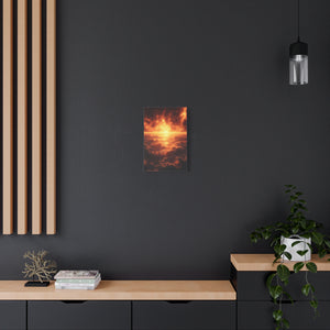 Sunset Ocean Canvas Art, Warm Decorative Wall Art, Home Decor, Gift for Art Lovers, Modern Wall Decor, Living Room Art