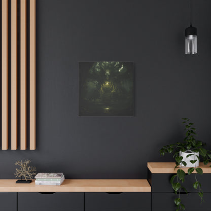Mystical Forest Canvas Wall Art, Fantasy Decor, Enchanted Home, Gift for Nature Lovers, Dark Aesthetic Room Decor, Gothic Artwork