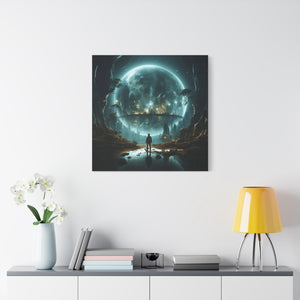 Cosmic Landscape Wall Art, Sci-Fi Home Decor, Canvas Print, Space Inspired Art, Gift for Astronomers, Futuristic Art