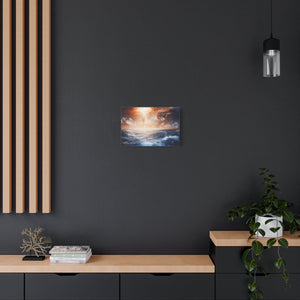 Stretched Canvas Art Print, Cosmic Waves, Space Decor, Modern Wall Art, Galactic Home Decor, Dreamy Ocean Art