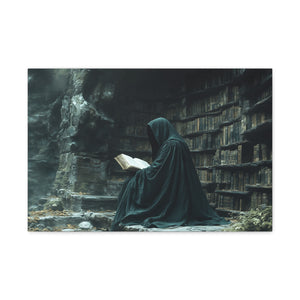 Mystical Reading Wall Art, Canvas Print for Book Lovers, Cozy Home Decor, Fantasy Artwork, Perfect Gift for Readers