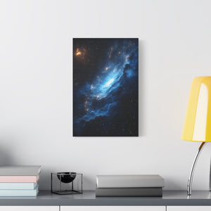 Cosmic Blue Matte Canvas Art Print, Astral Galaxy Wall Decor, Home Office Artwork, Celestial Gift, Space Lover Decor