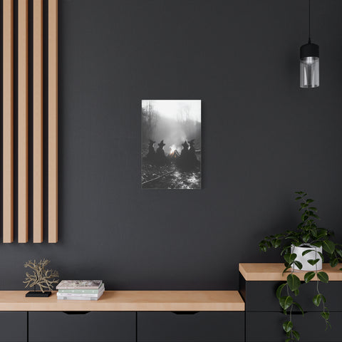 Mystical Witch Campfire Canvas Art, Boho Wall Decor, Halloween Home Decor, Witchy Aesthetic Art, Dark Forest Scene