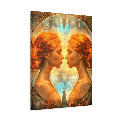 Artistic Gemini Canvas Print, Home Decor, Gallery Artwork, Unique Gift, Contemporary Art