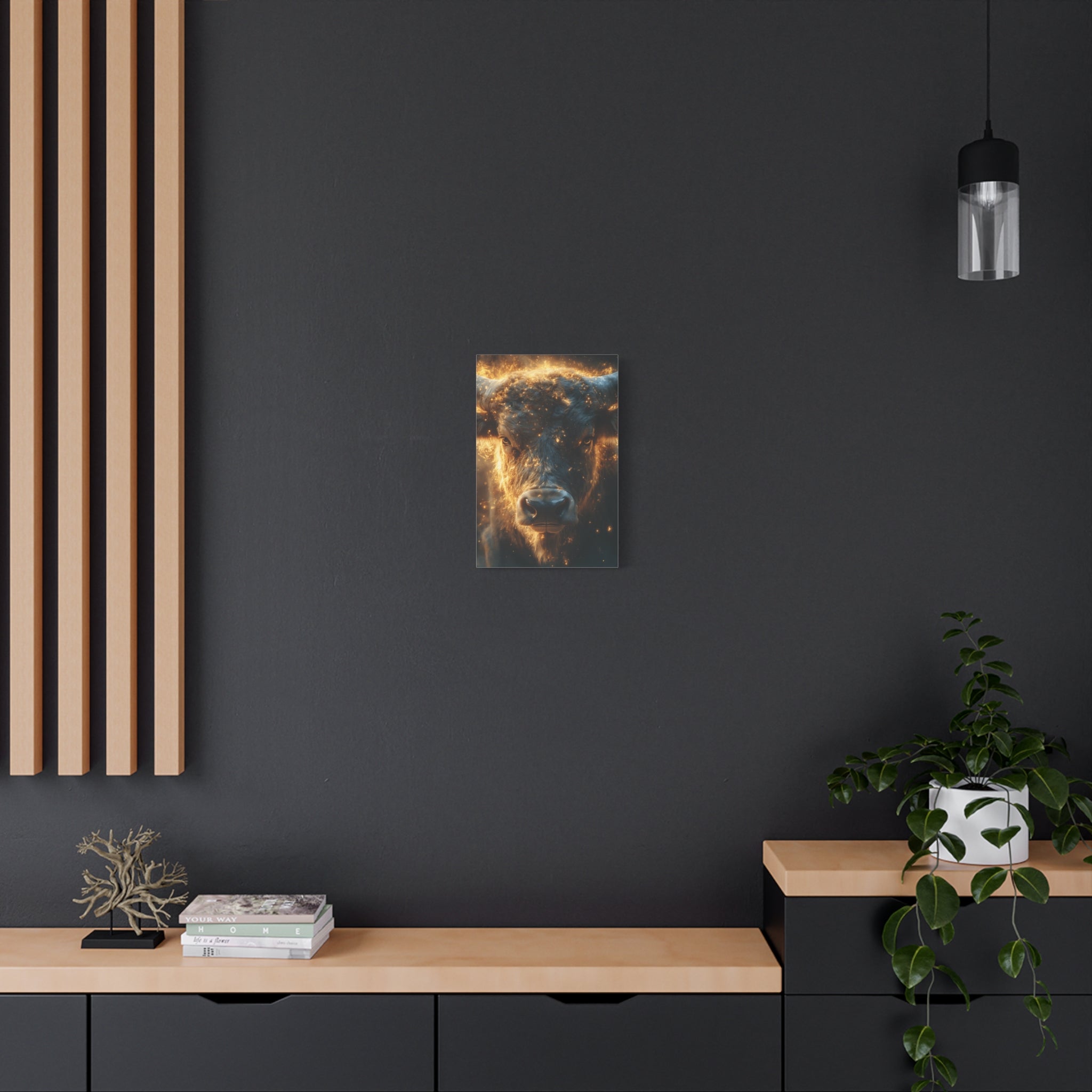 Stretched Canvas Wall Art, Bull Artwork for Home Decor, Rustic Farmhouse Style, Perfect Gift for Animal Lovers, Ideal for Living Room [...]