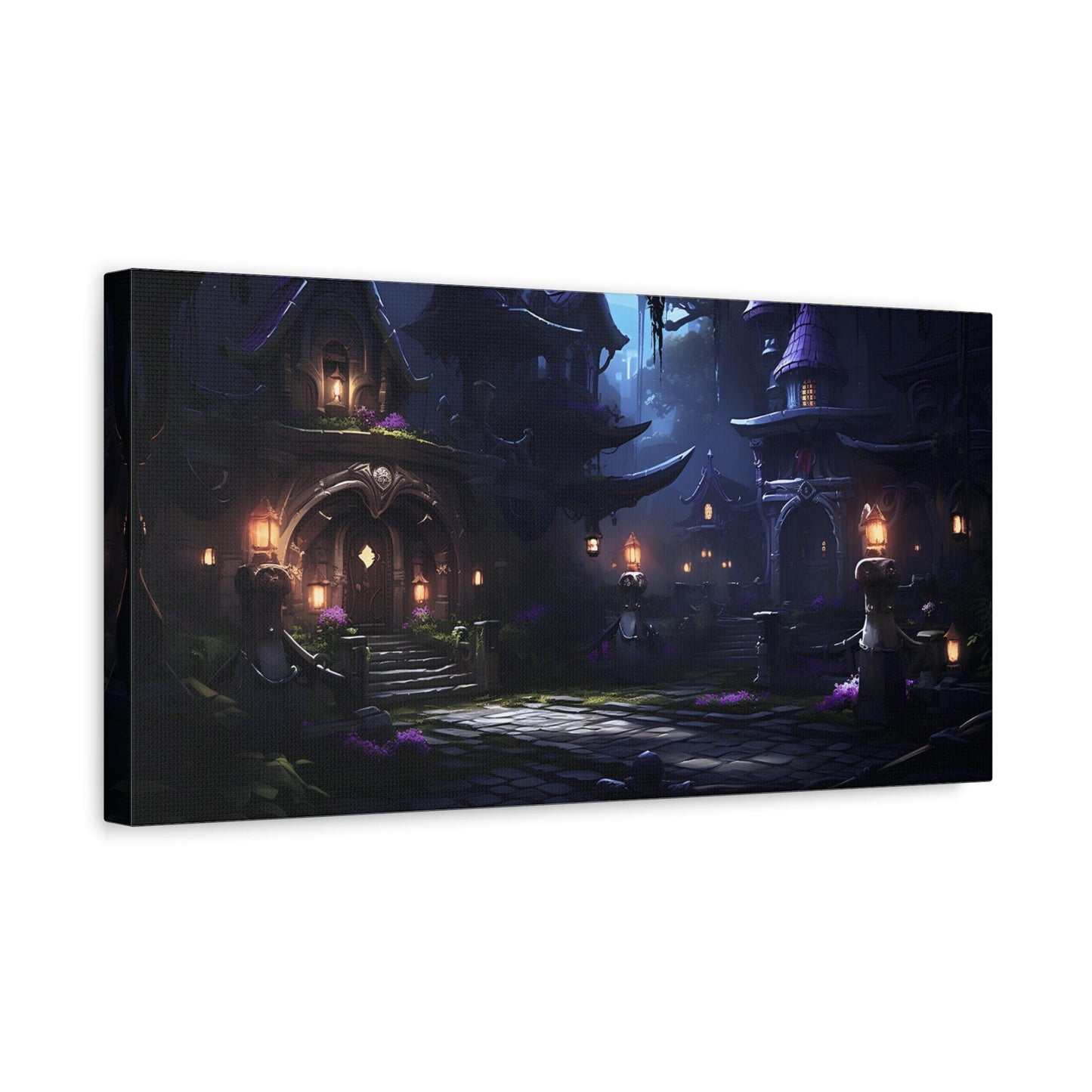 Ethereal Mystic Village Canvas Print, Perfect Wall Art for Fantasy Lovers, Home Décor, Gift Idea for Special Occasions, Magical Scene