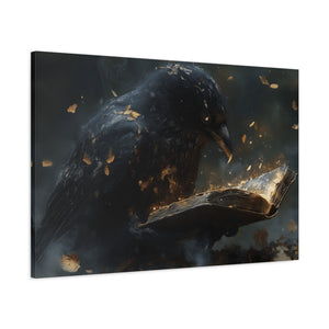 Mystical Raven Canvas Art Print, Gothic Wall Decor, Witchy Home Aesthetic, Unique Gift, Dark Fantasy Decoration