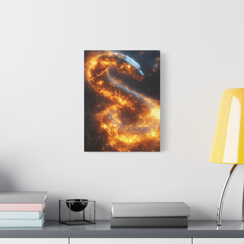 Canvas Wall Art: Fiery Serpent Design, Home Decor, Unique Gift, Fantasy Art, Living Room Wall Decor, Dragon Artwork