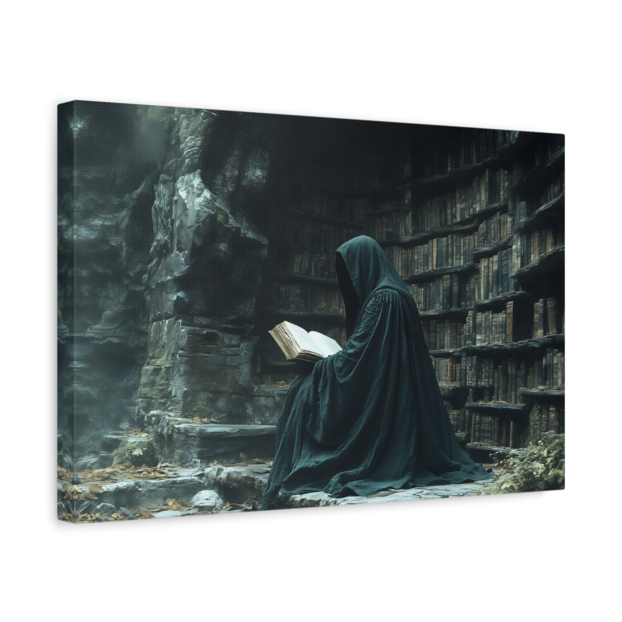 Mystical Reading Wall Art, Canvas Print for Book Lovers, Cozy Home Decor, Fantasy Artwork, Perfect Gift for Readers