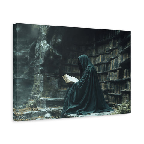 Mystical Reading Wall Art, Canvas Print for Book Lovers, Cozy Home Decor, Fantasy Artwork, Perfect Gift for Readers