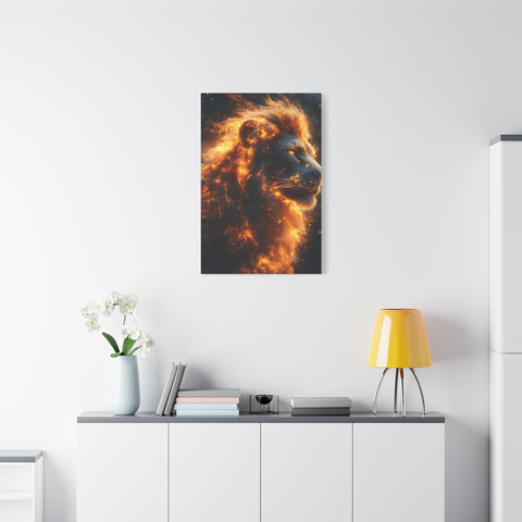 Fierce Lion Canvas Artwork, Wild Animal Decor, Bold Home Wall Art, Inspirational Gift, Unique Lion Print, Modern Decor
