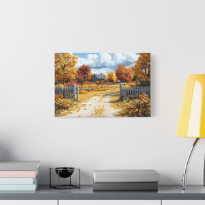 Autumn Landscape Canvas Print, Fall Decor, Farmhouse Wall Art, Nature Artwork, Seasonal Home Decoration