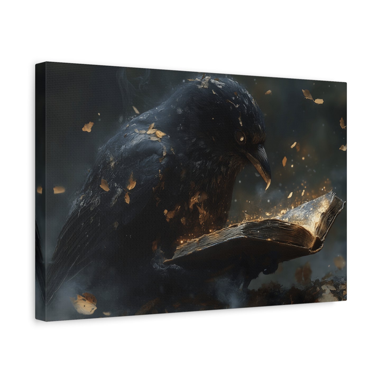 Mystical Raven Canvas Art Print, Gothic Wall Decor, Witchy Home Aesthetic, Unique Gift, Dark Fantasy Decoration