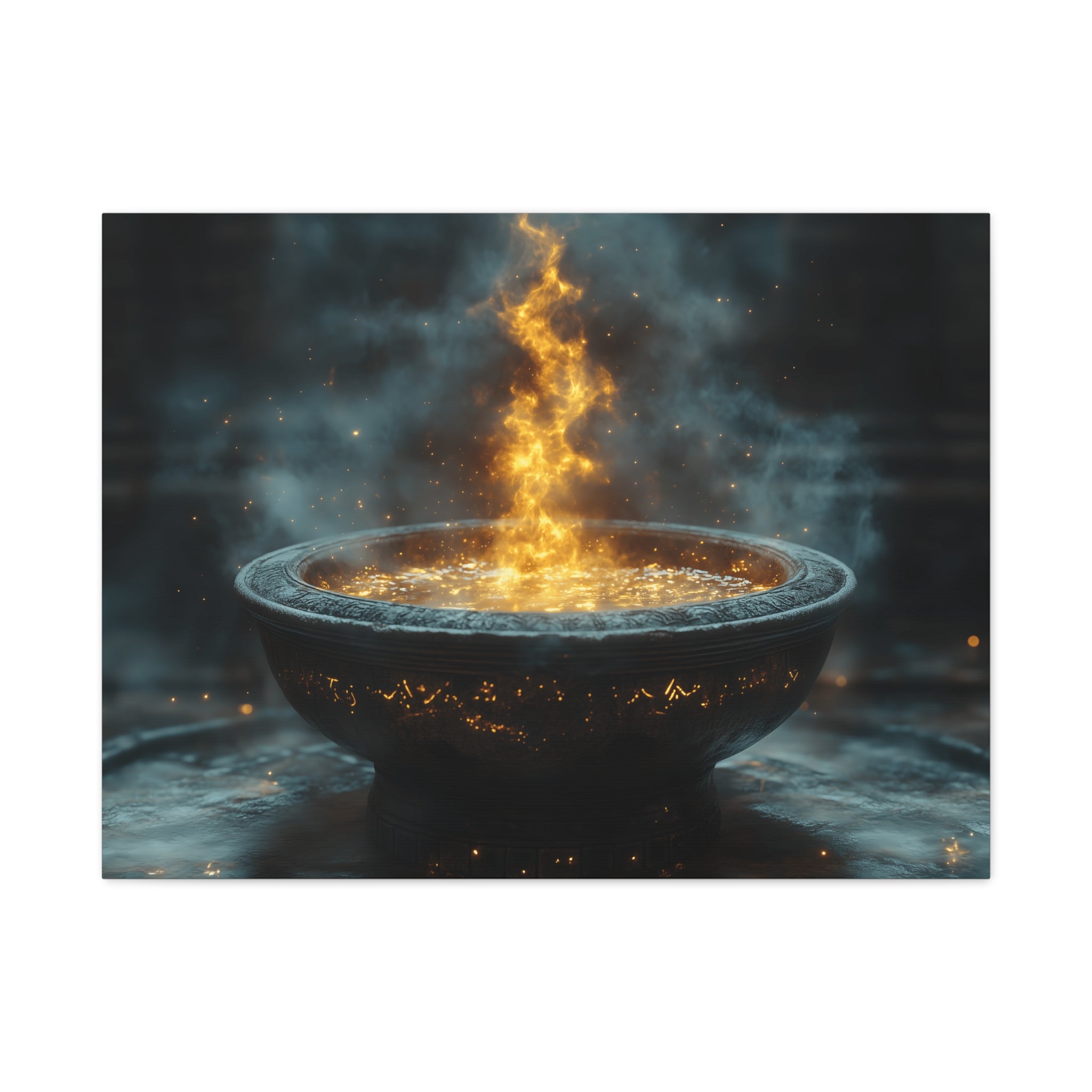 Mystical Fire Canvas Art, Home Decor, Aura Wall Art, Gift for Nature Lovers, Fantasy Room Decoration