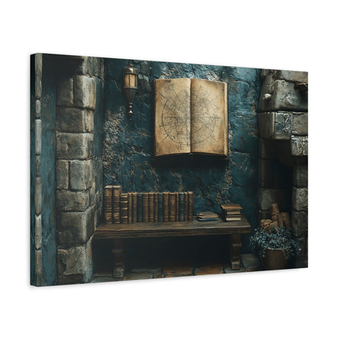 Fantasy Book Nook Wall Art, Cozy Home Decor, Literary Gifts, Reading Corner Artwork, Book Lovers Decor, Magical Canvas Print