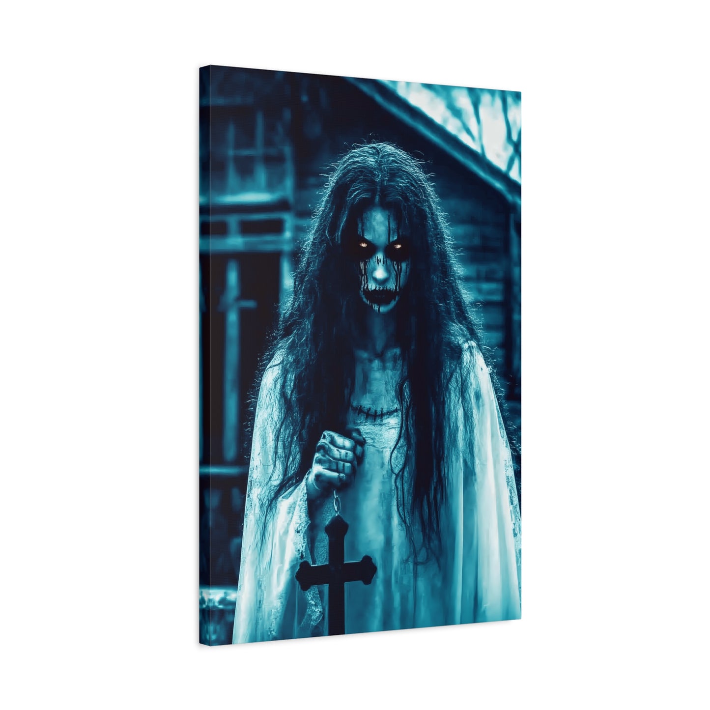 Spooky Horror Matte Canvas Wall Art - Creepy Decor for Halloween, Ghostly Home Decor, Dark Art for Gothic Lovers, Unique Gift Idea