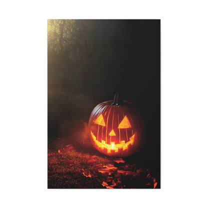 Halloween Pumpkin Canvas Art Print, Spooky Wall Decor, Fall Home Decoration, Halloween Party Decoration, Pumpkin Artwork